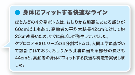 身体にフィットする快適なライン