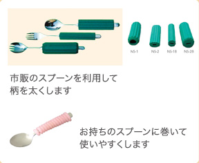 お持ちのスプーンに巻いて